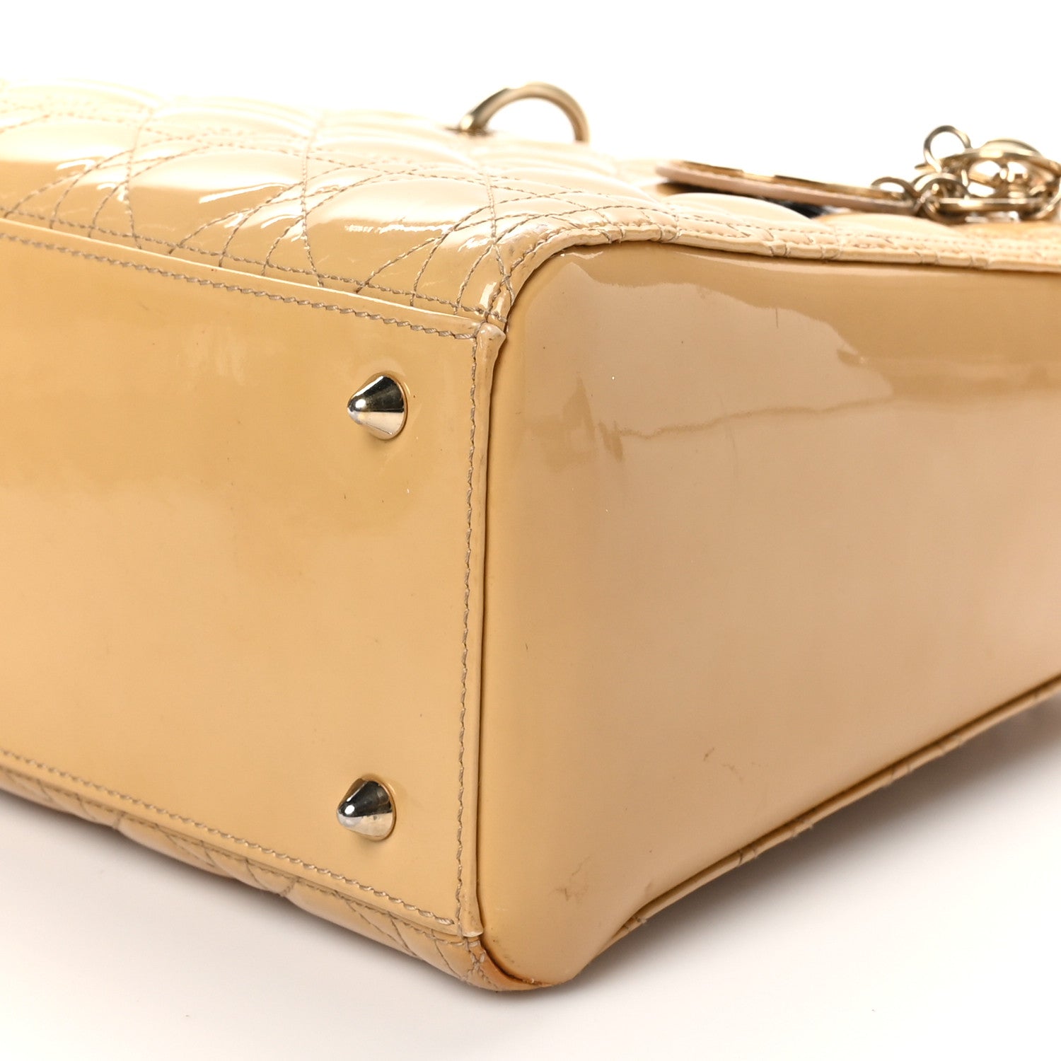 Christian Dior Patent Cannage Medium Lady Dior Beige 10 of 11