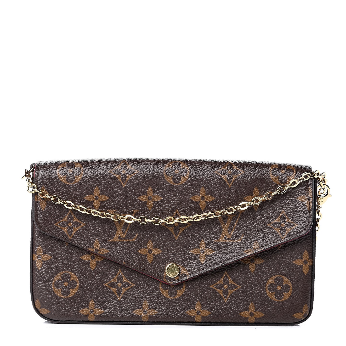 Monogram Pochette Felicie Chain Wallet Fuchsia