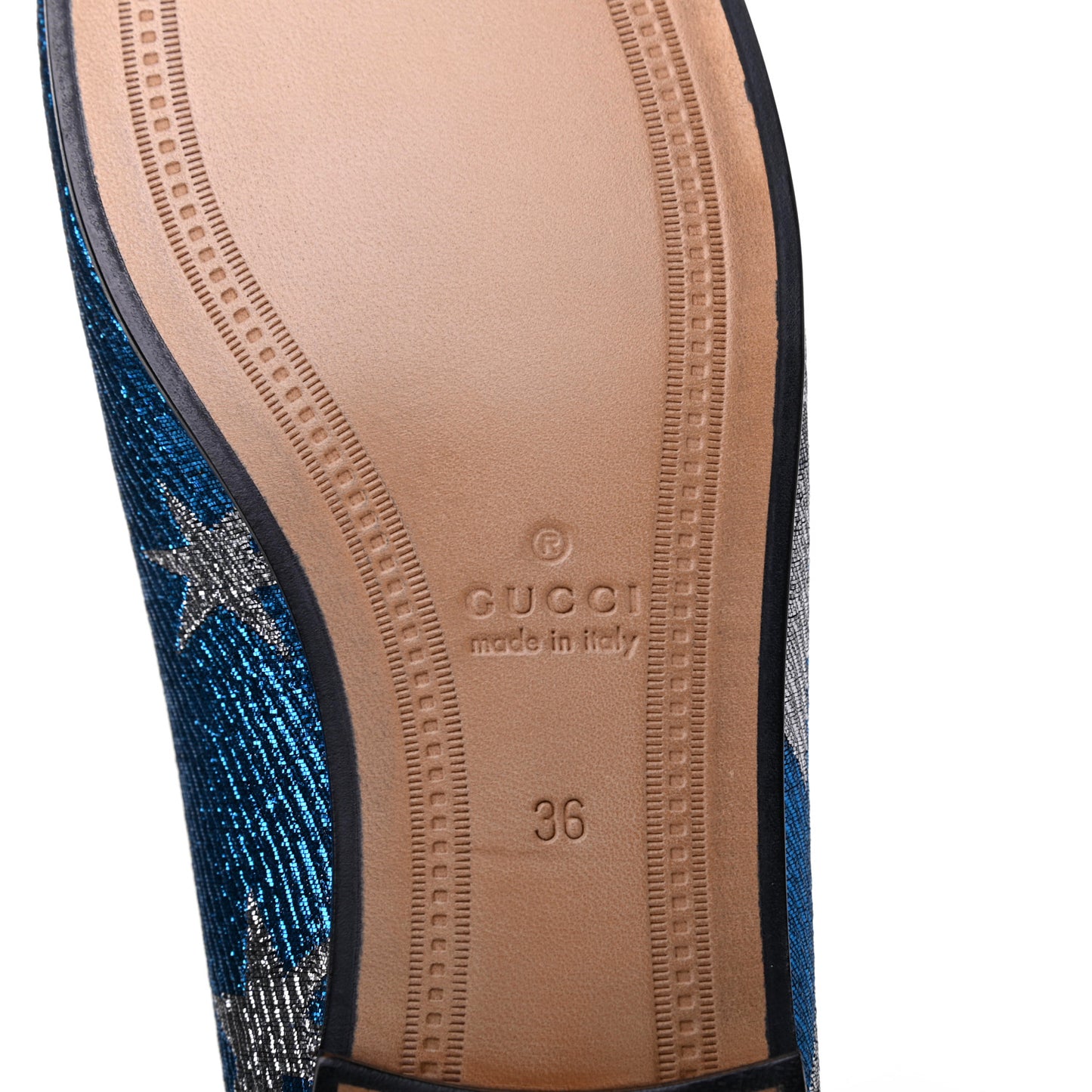 Lurex Calfskin Starry Sky Womens Jordaan Loafers 36 Bluette Silver