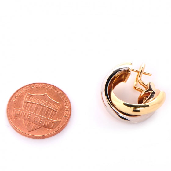 18K Pink Yellow White Gold Small Trinity Earrings