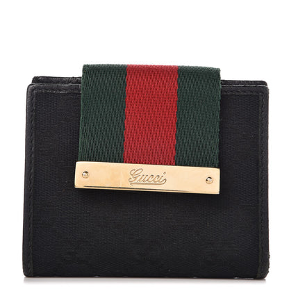 Gucci Monogram Web French Flap Wallet Black 1 of 7