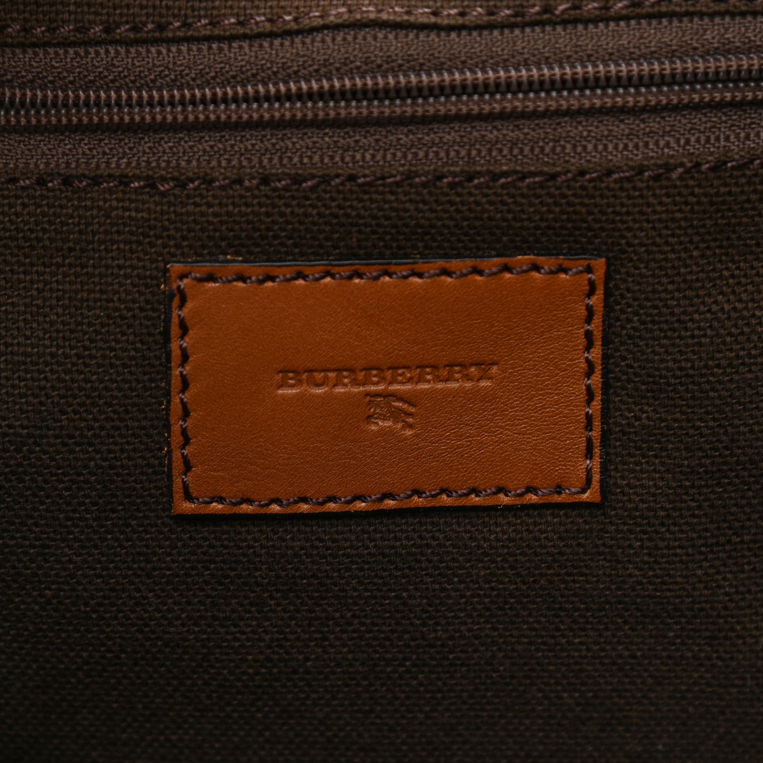 Burberry Calfskin Check Trim Hobo Brown 6 of 12