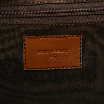 Burberry Calfskin Check Trim Hobo Brown 6 of 12