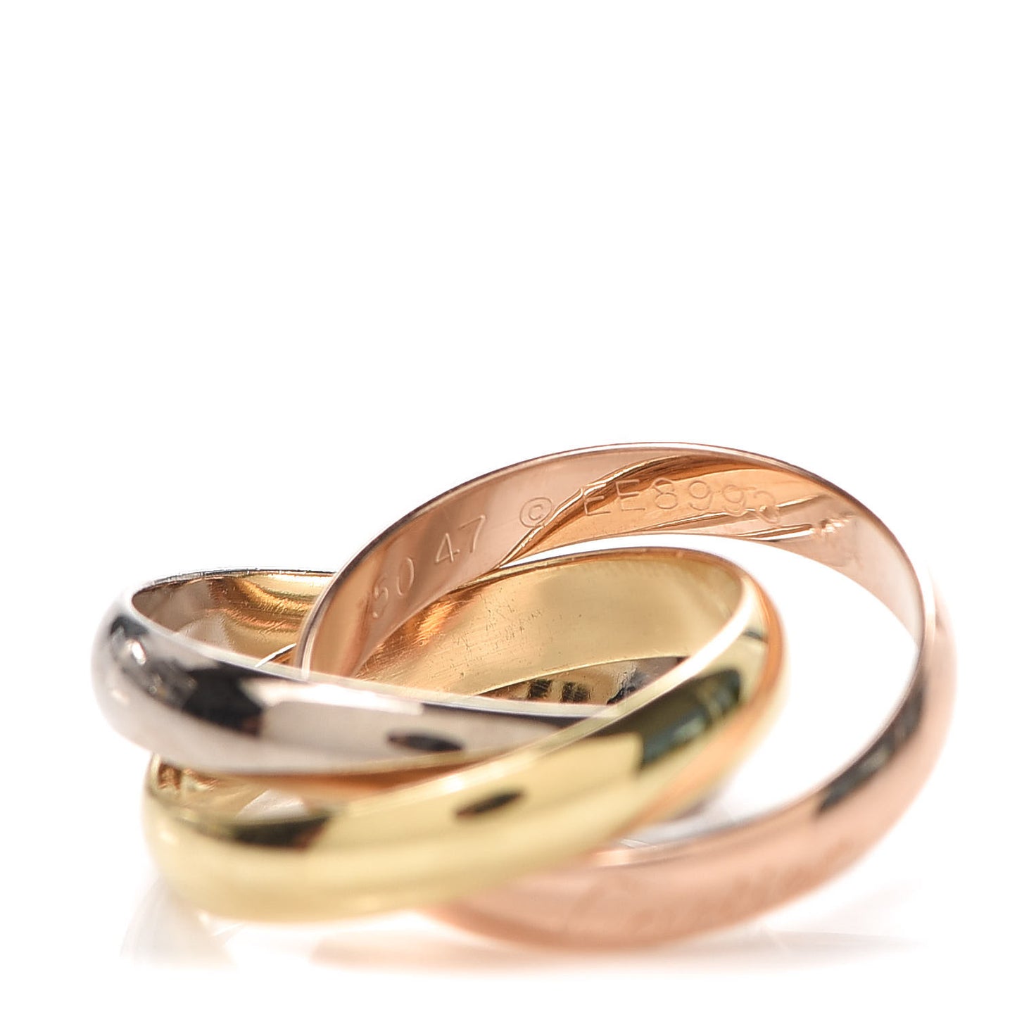 18K Pink Yellow White Gold Classic Trinity Ring 47 4