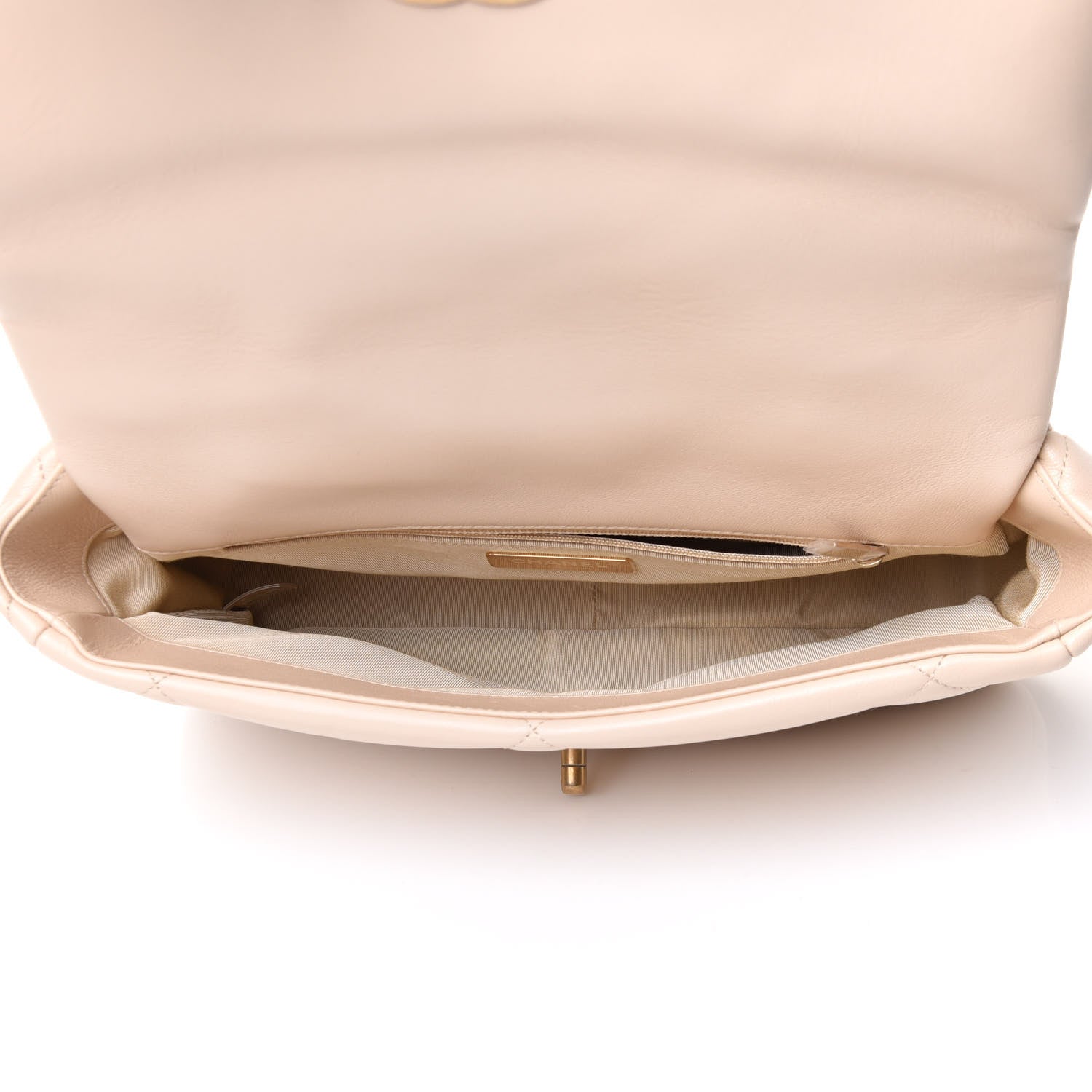 Chanel Goatskin Quilted Large Chanel 19 Flap Beige 5 of 11