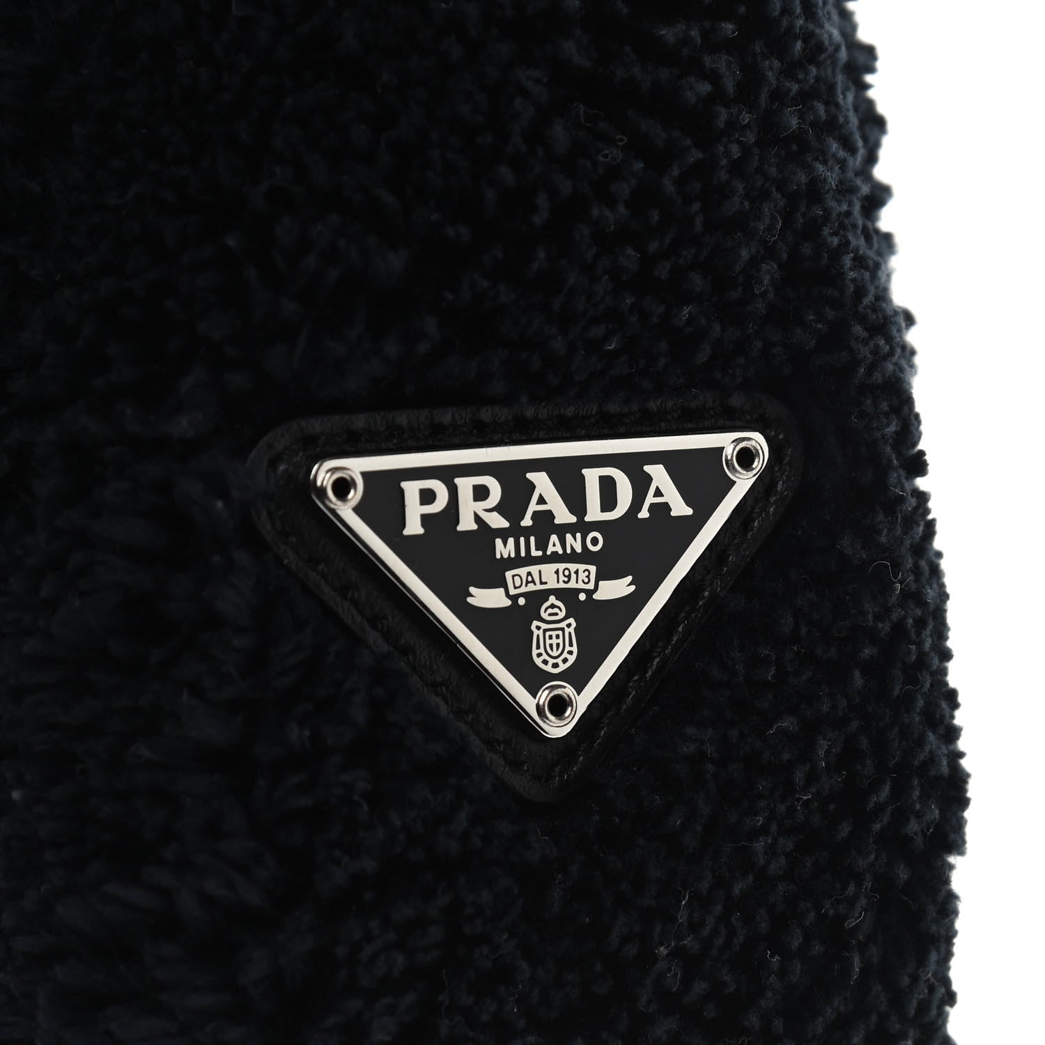 Prada Terry Cloth Mini Re-Edition 2000 Bag Black White 8 of 10