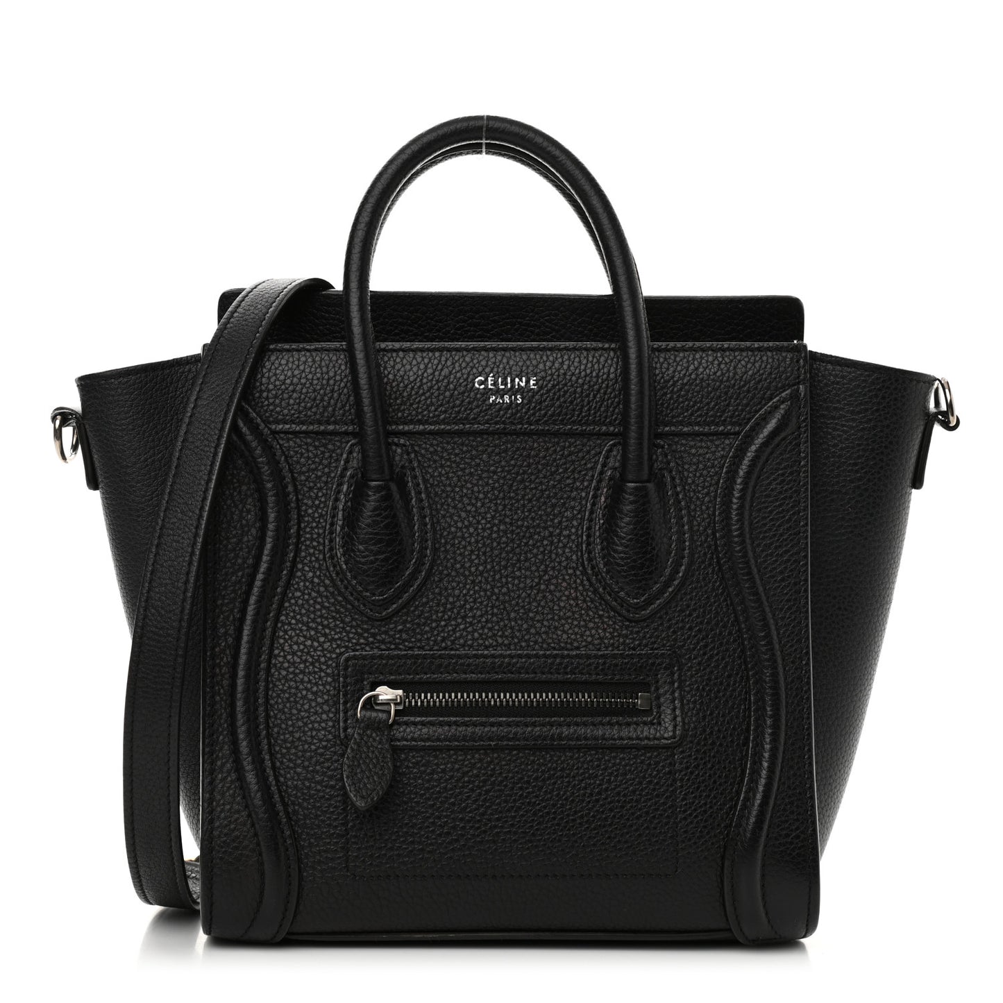Drummed Calfskin Nano Luggage Black