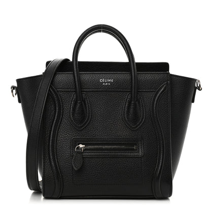 Celine Drummed Calfskin Nano Luggage Black 1 of 14
