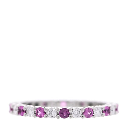 Tiffany Platinum Diamond Pink Sapphire Embrace Eternity Ring 53 6.25 3 of 5