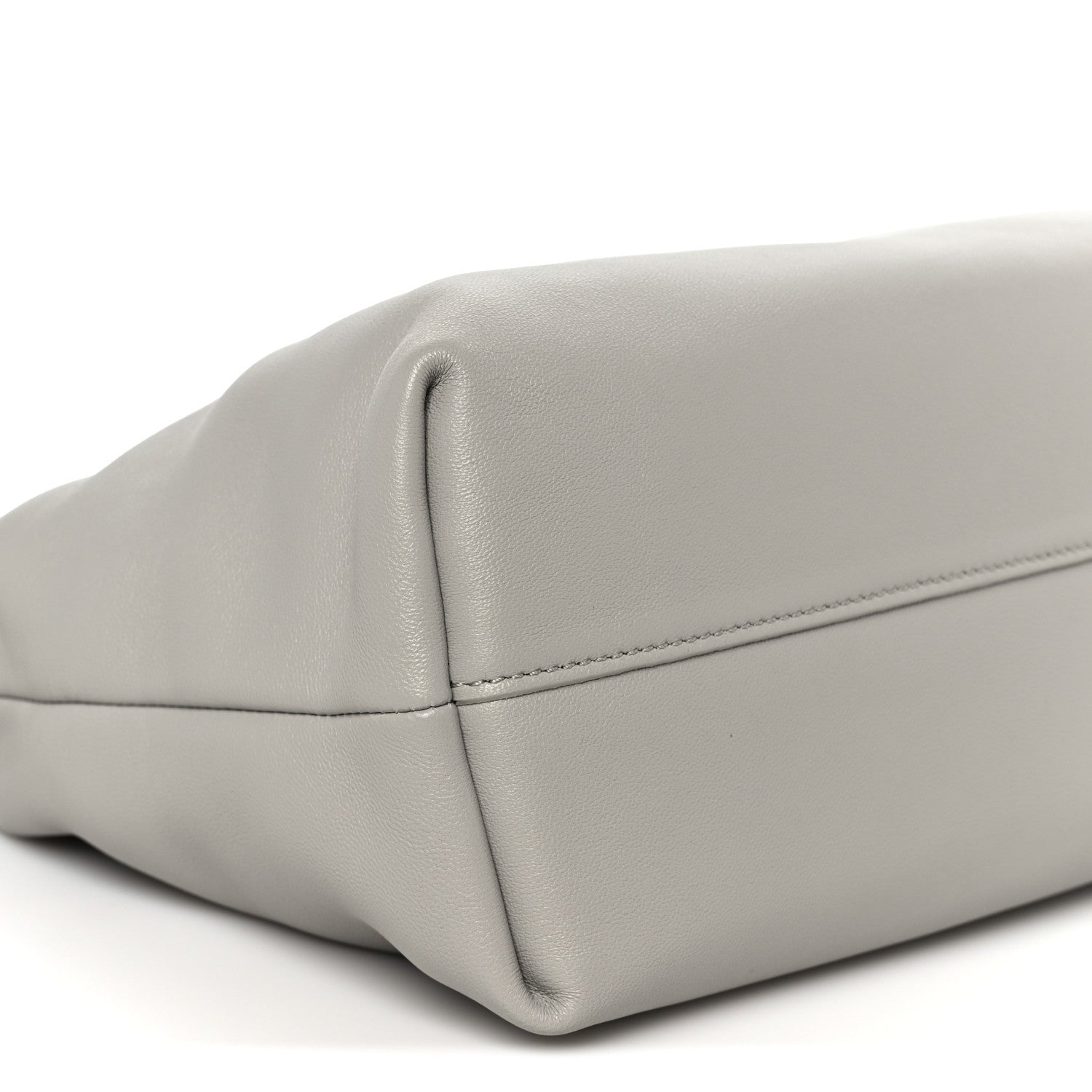 Loewe Mellow Nappa Donut Chain Medium Flamenco Knot Clutch Shell Grey 9 of 10