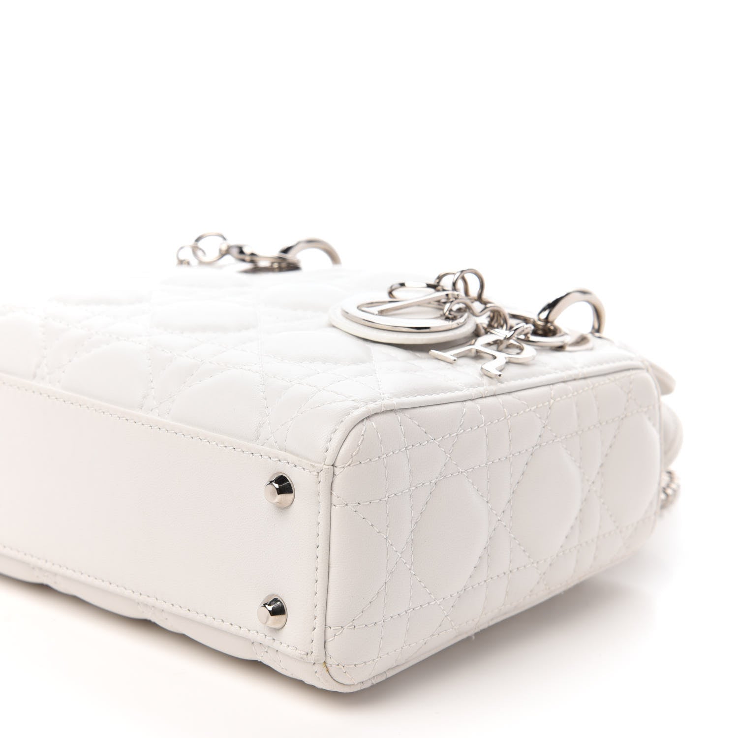 Christian Dior Lambskin Cannage Mini Lady Dior White 7 of 12