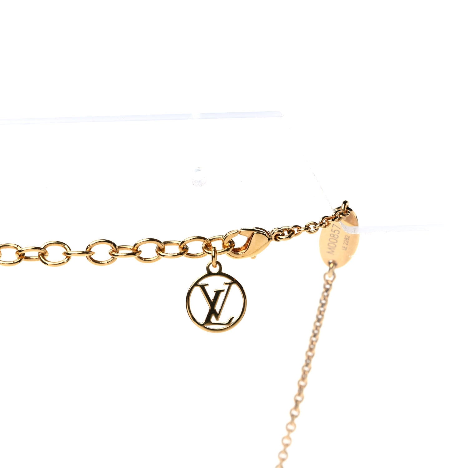 Louis Vuitton Brass Essential V Necklace Gold 4 of 6