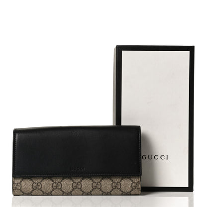 Gucci Calfskin GG Supreme Monogram Continental Wallet Black 12 of 12