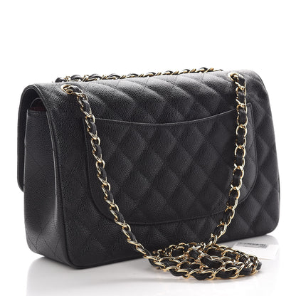 Chanel Caviar Quilted Jumbo Double Flap Black 3 of 11