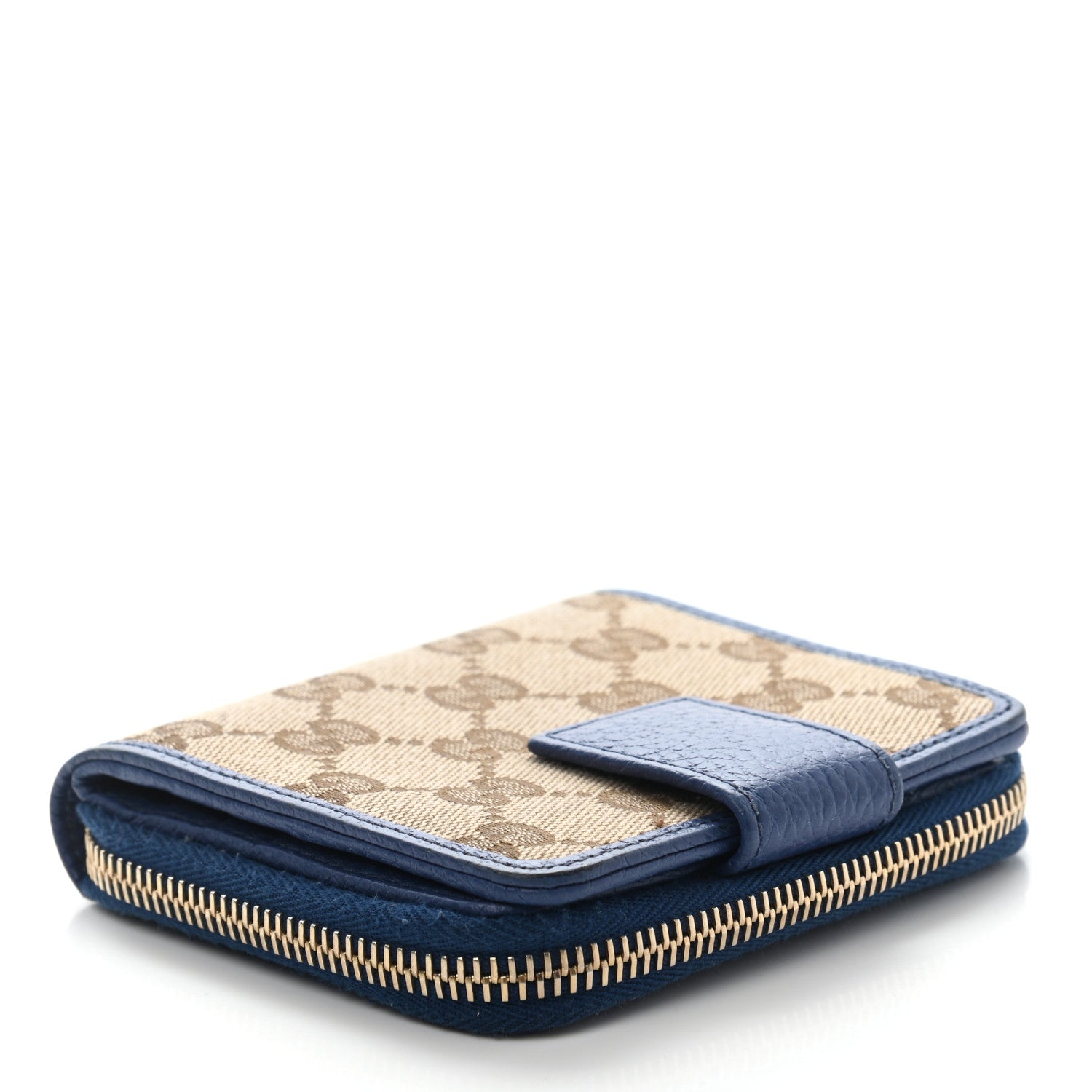 Gucci Monogram Dollar Calfskin Zip Around French Flap Wallet Beige Ebony Caspian 4 of 10