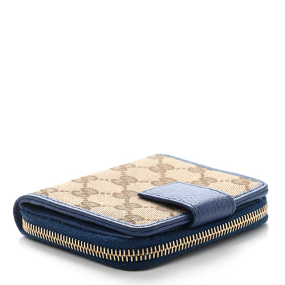 Gucci Monogram Dollar Calfskin Zip Around French Flap Wallet Beige Ebony Caspian 4 of 10