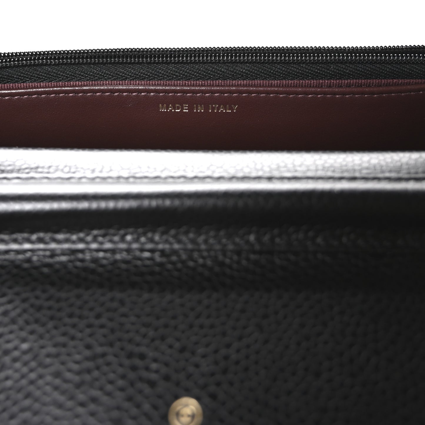 Caviar Quilted Wallet on Chain WOC Black