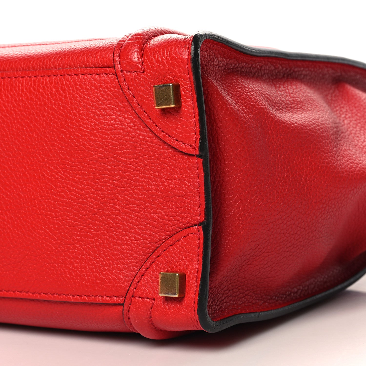 Celine Drummed Calfskin Micro Luggage Red 9 of 9