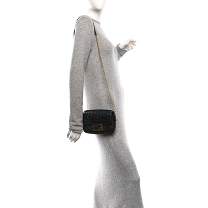 Fendi Nappa FF 1974 Embossed Mini Baguette Black 2 of 10