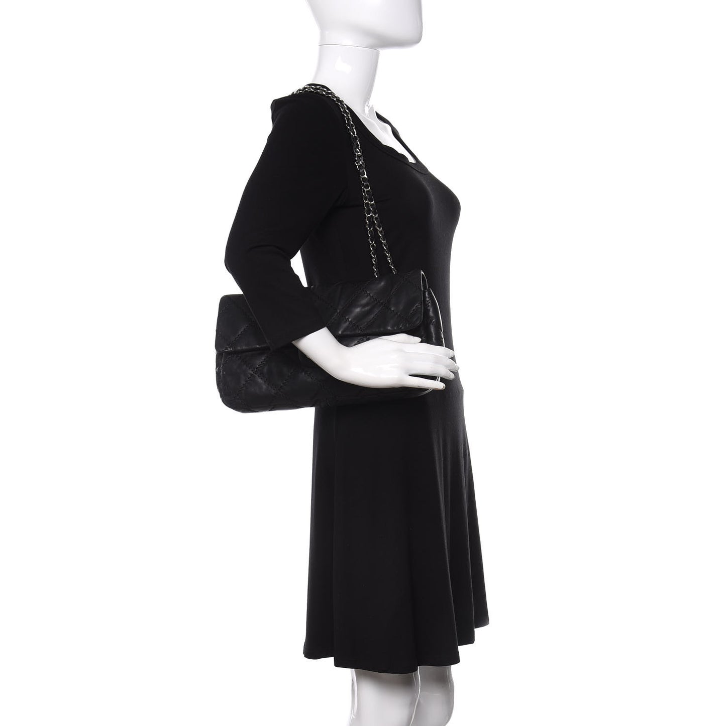 Lambskin Ultimate Stitch Maxi Flap Black