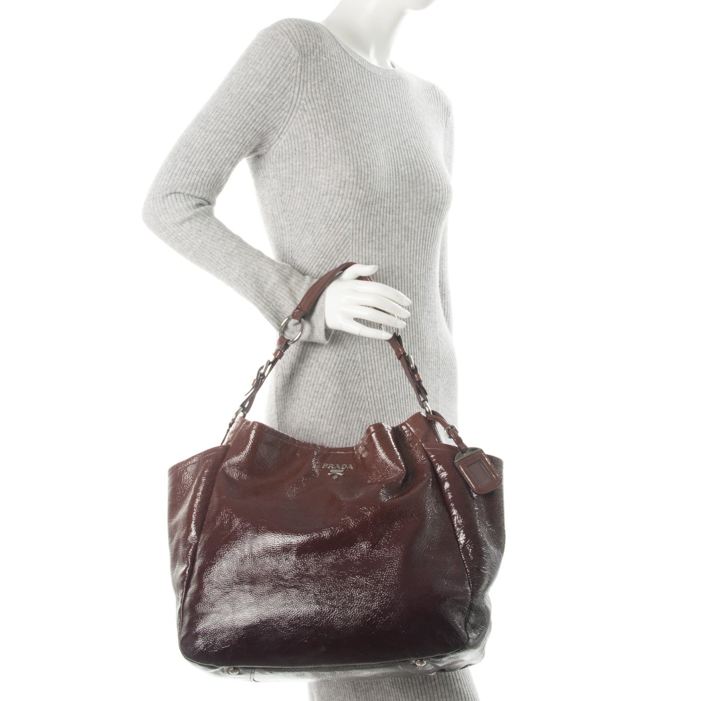 Vernice Sfumata Shoulder Bag Lampone