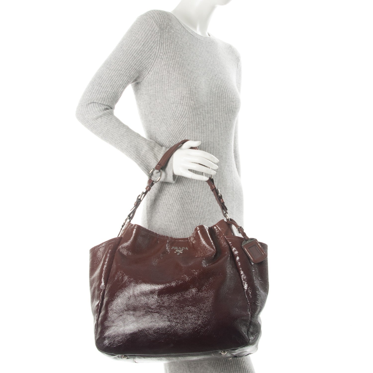 Prada Vernice Sfumata Shoulder Bag Lampone 2 of 7