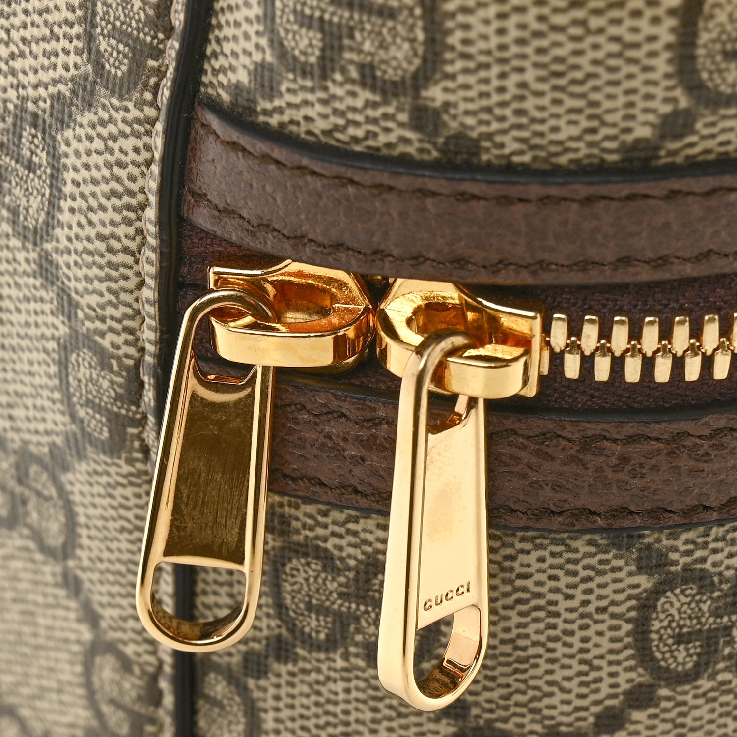 Gucci GG Supreme Monogram Textured Calfskin Web Ophidia Vanity Cosmetic Case Beige Ebony New Acero 9 of 9