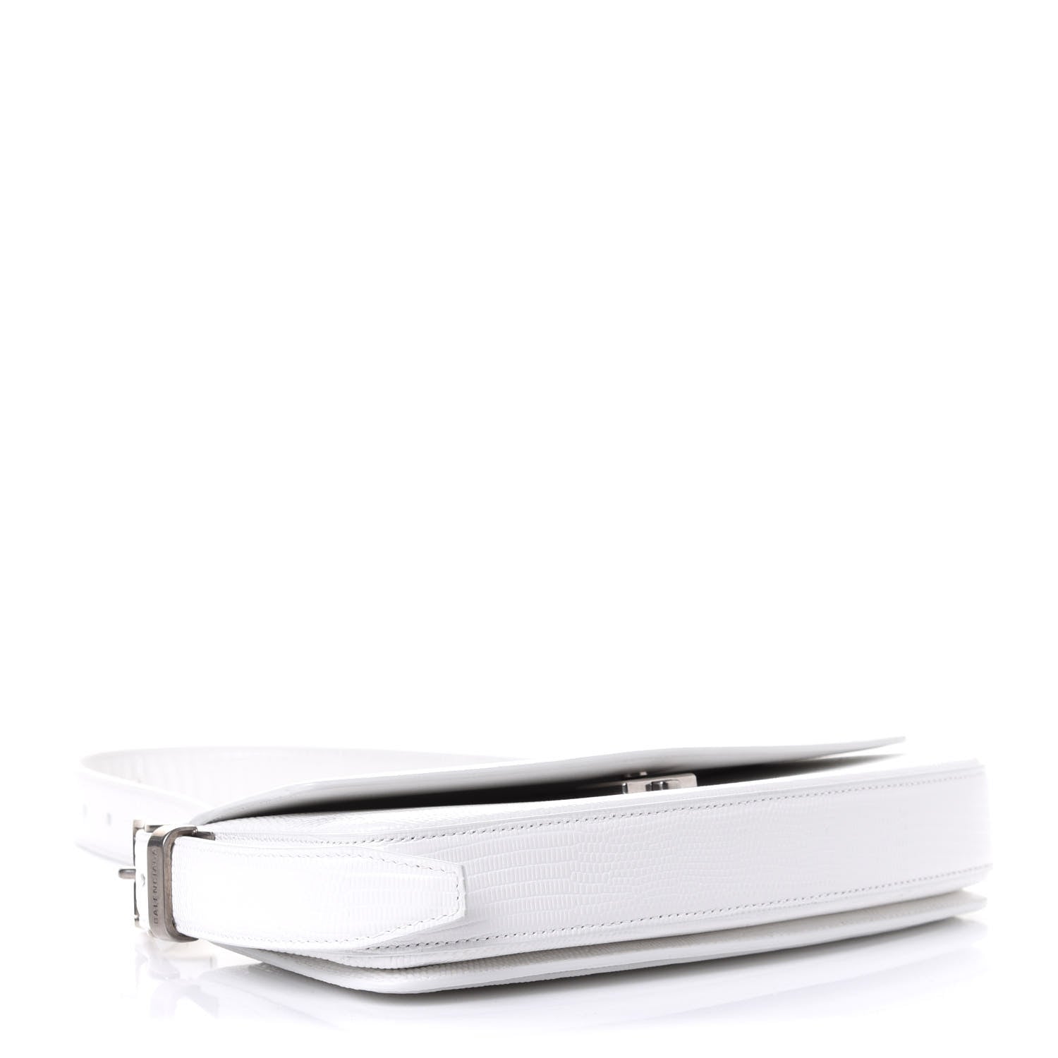 Balenciaga Patent Calfskin Lizard Embossed Ghost Sling Bag Optic White 3 of 5
