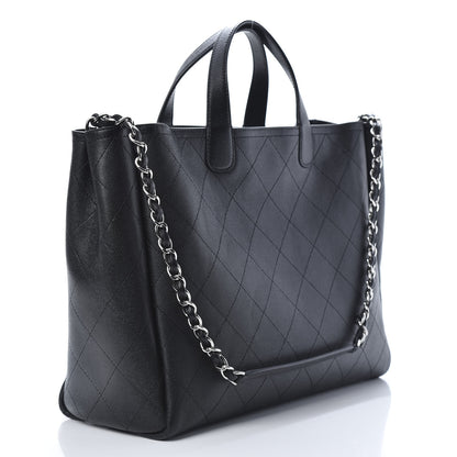 Chanel Caviar Stitched Large Shopping Tote Black 3 of 12