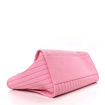 Chanel Canvas Calfskin Striped Large Deauville Tote Pink Blue 5 of 10
