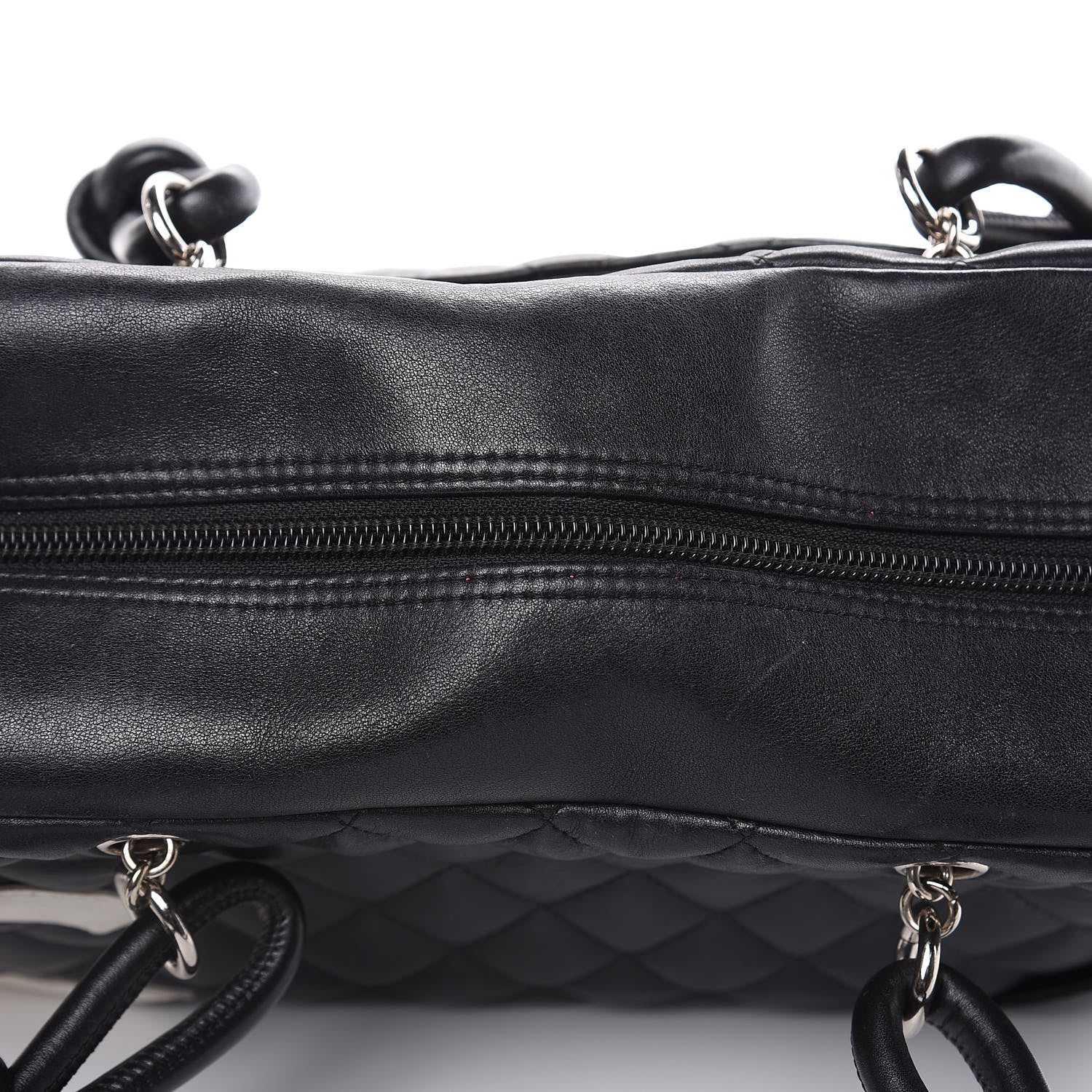 Chanel Calfskin Quilted Large Cambon Bowler Black White 16 of 22