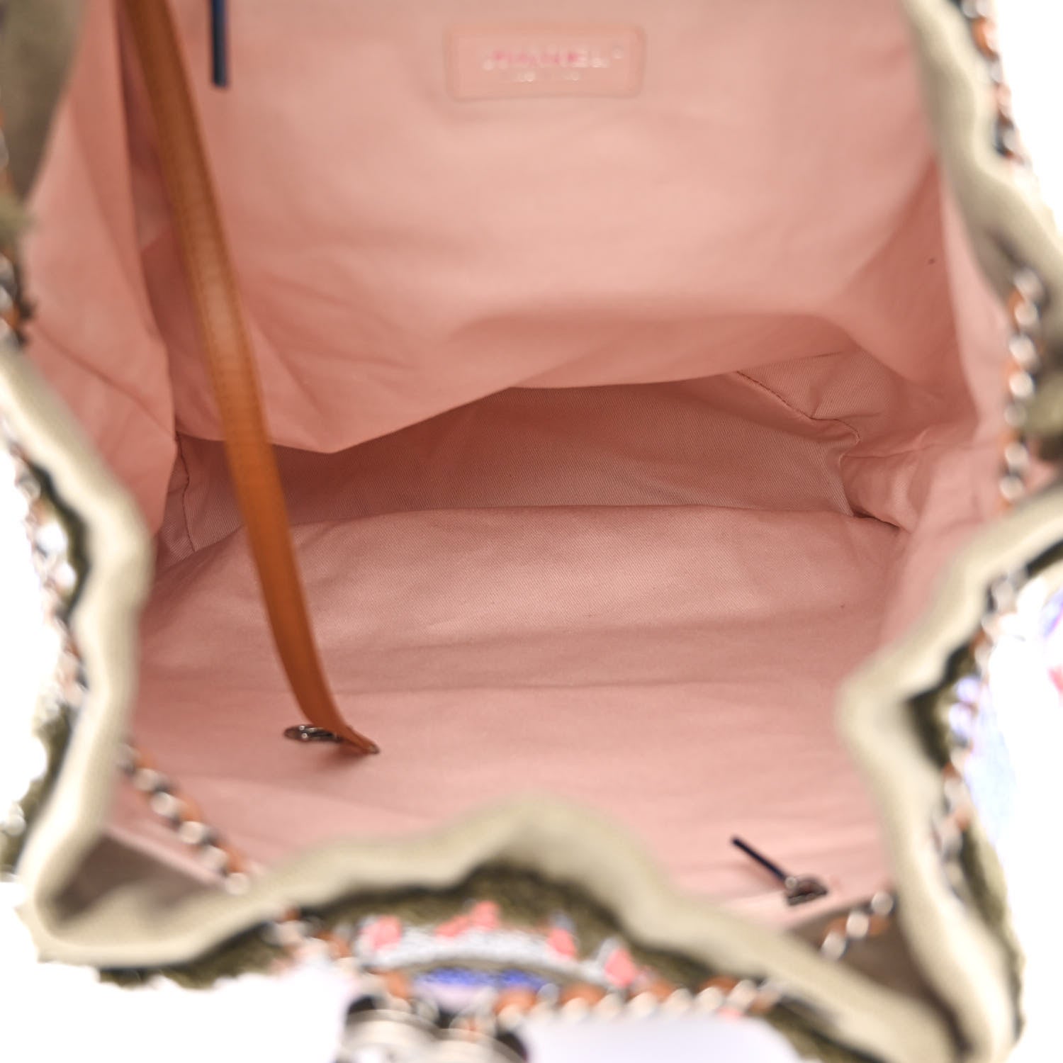 Chanel Canvas Sequins Cubano Trip Backpack Khaki 5 of 10