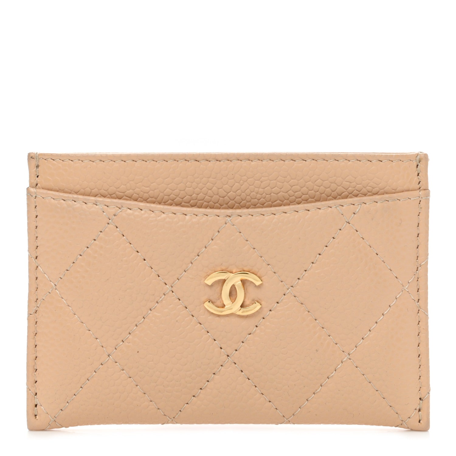 Chanel Caviar Quilted Card Holder Beige 1 of 8