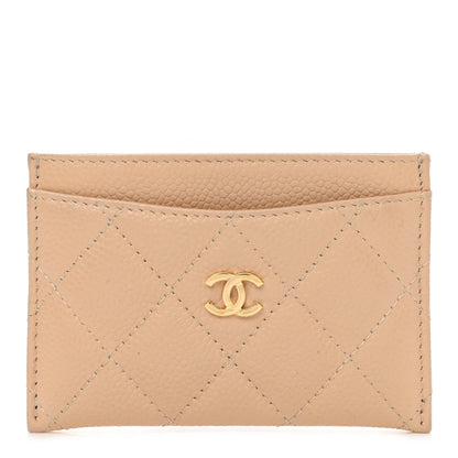 Chanel Caviar Quilted Card Holder Beige 1 of 8