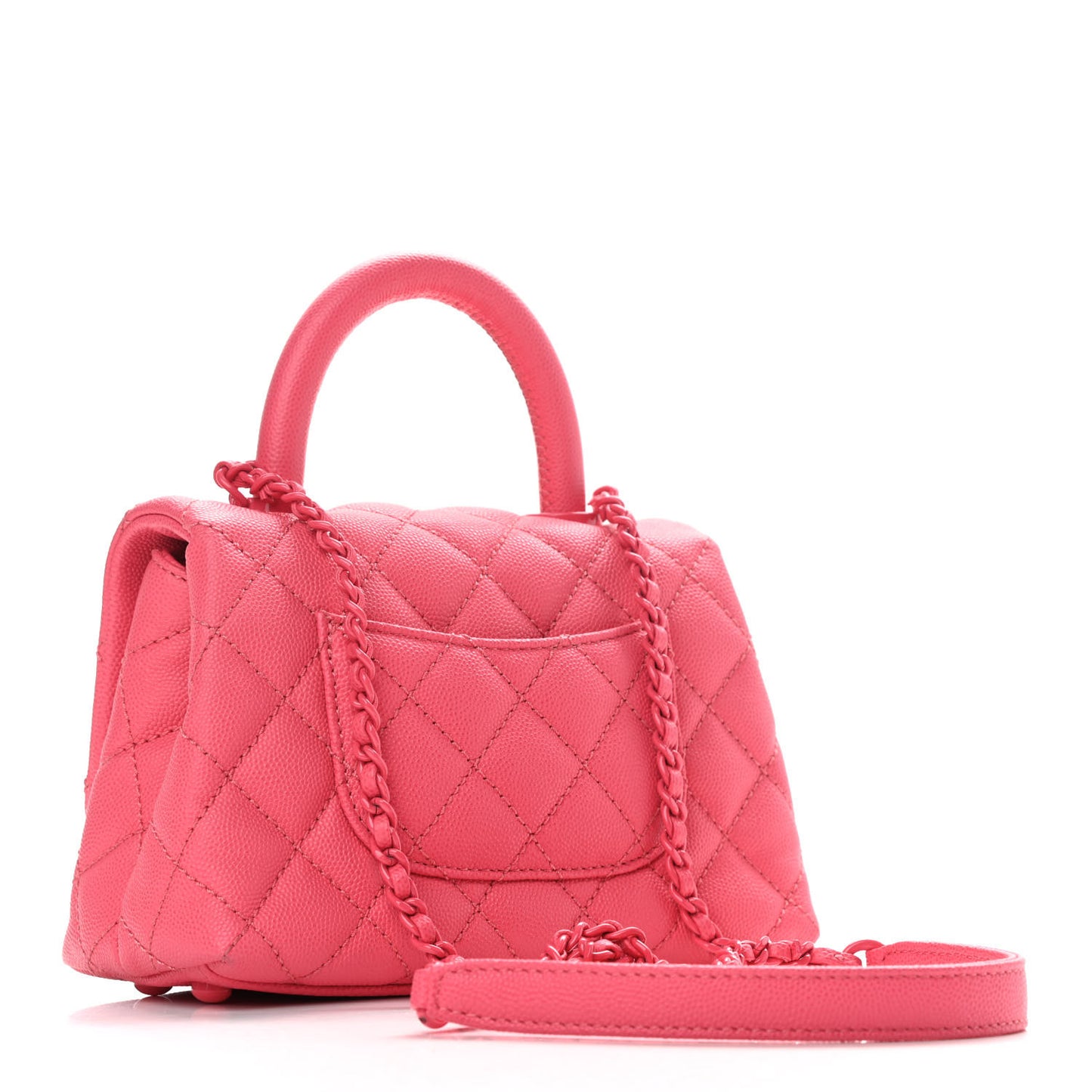 Caviar Quilted Incognito Extra Mini Coco Handle Flap Pink