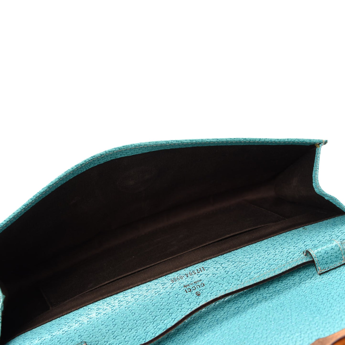 Monogram Bamboo Bar Clutch Turquoise