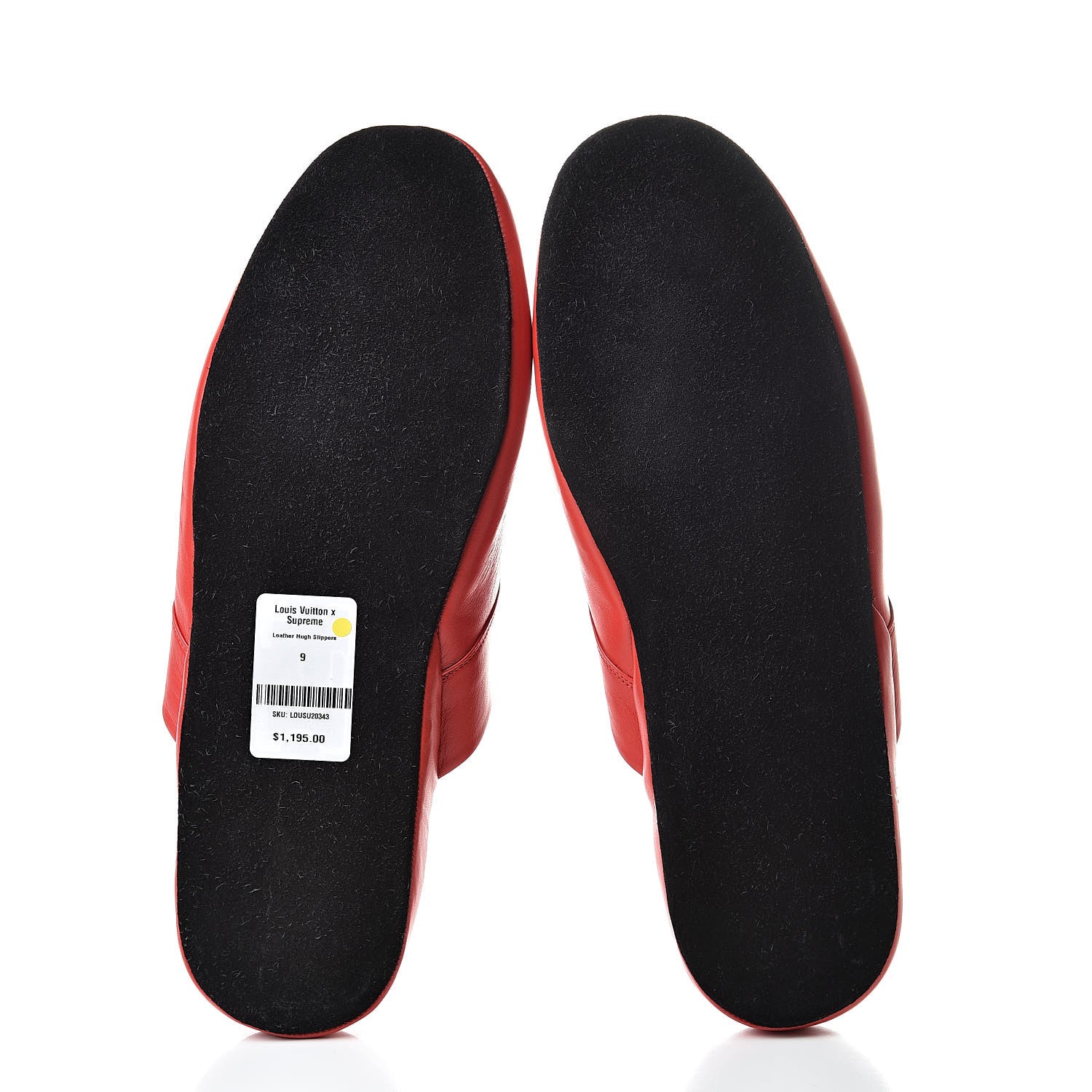 Louis Vuitton X SUPREME Lambskin Mens Hugh Slippers 9 Rouge 5 of 7