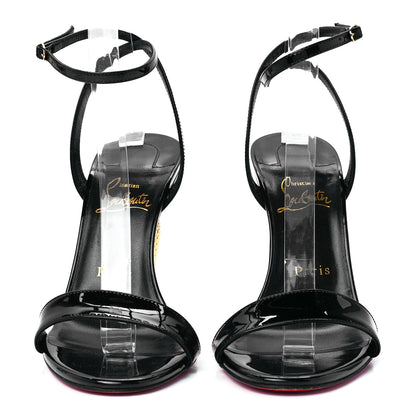 Christian Louboutin Patent Galva Lipqueen 100 Sandals 39 Black 2 of 13