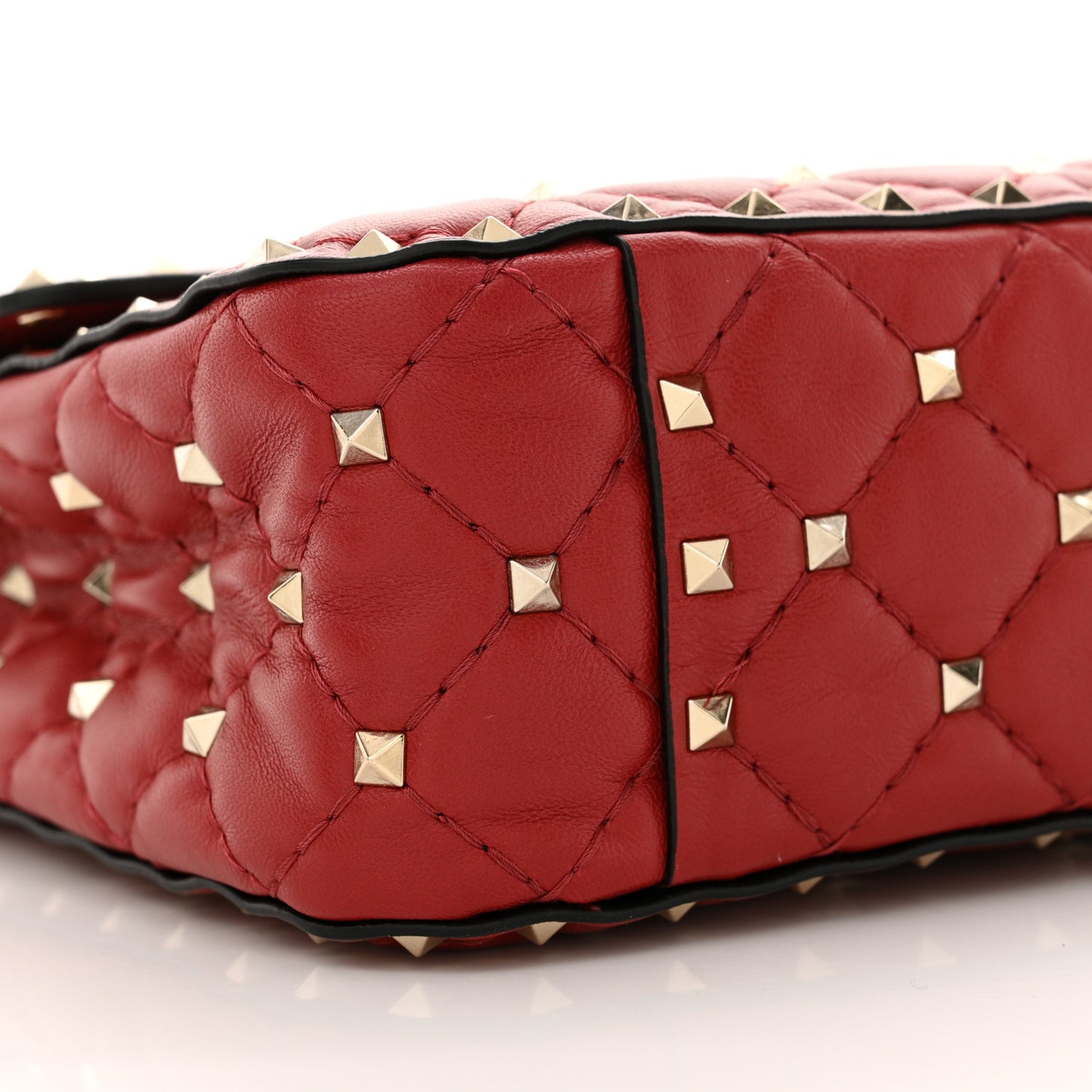 Nappa Medium Rockstud Spike Shoulder Bag Rosso Valentino