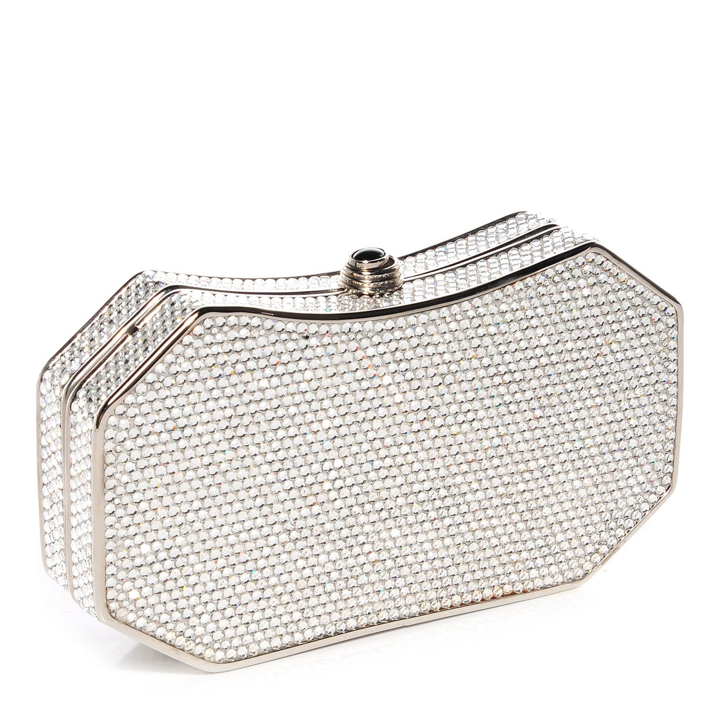 Crystal Minaudière Clutch Silver