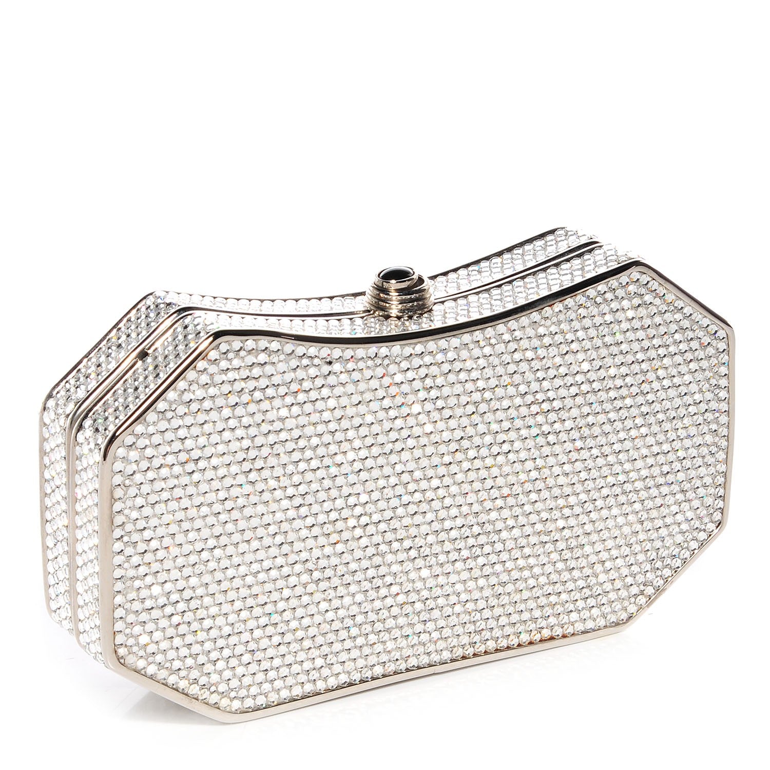 Judith Leiber Crystal Minaudière Clutch Silver 3 of 7