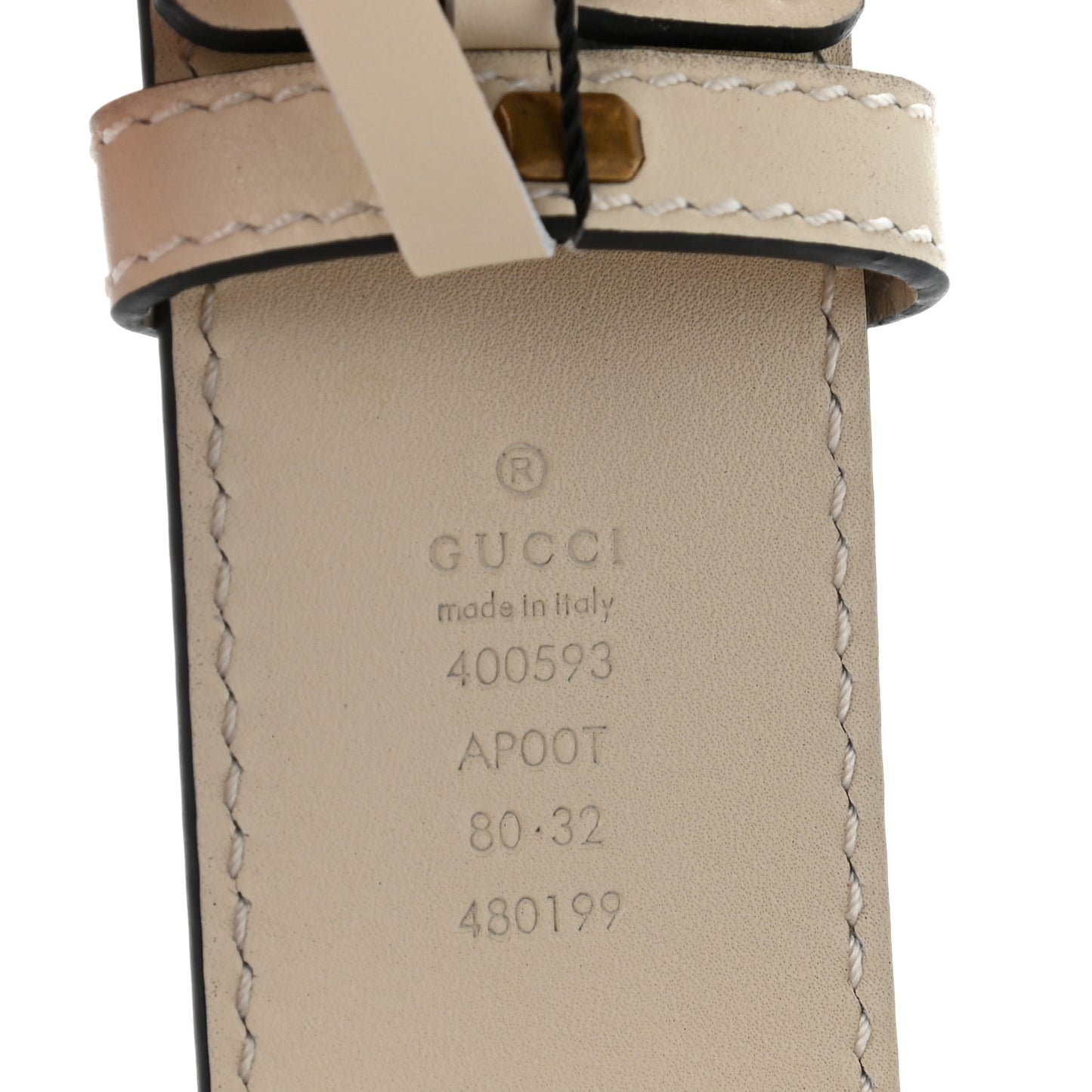 Calfskin Double G 40mm Belt 80 32 Mystic White