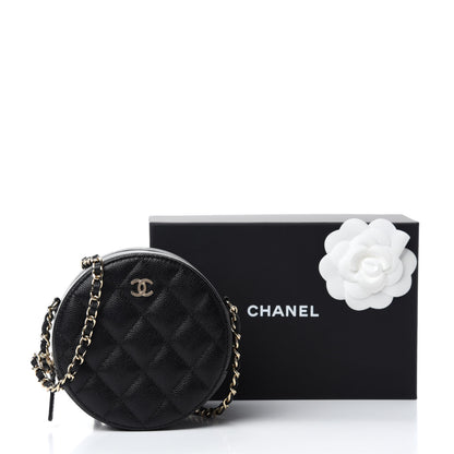 Chanel Caviar Quilted Round Clutch With Chain Black 11 of 11