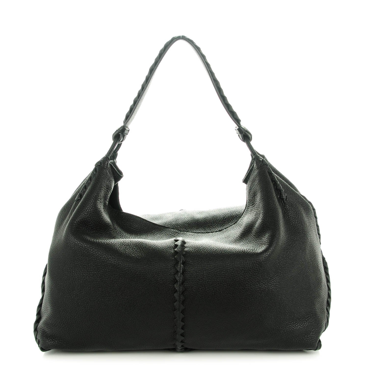 Bottega Veneta Washed Cervo Shoulder Bag Nero Black 1 of 8