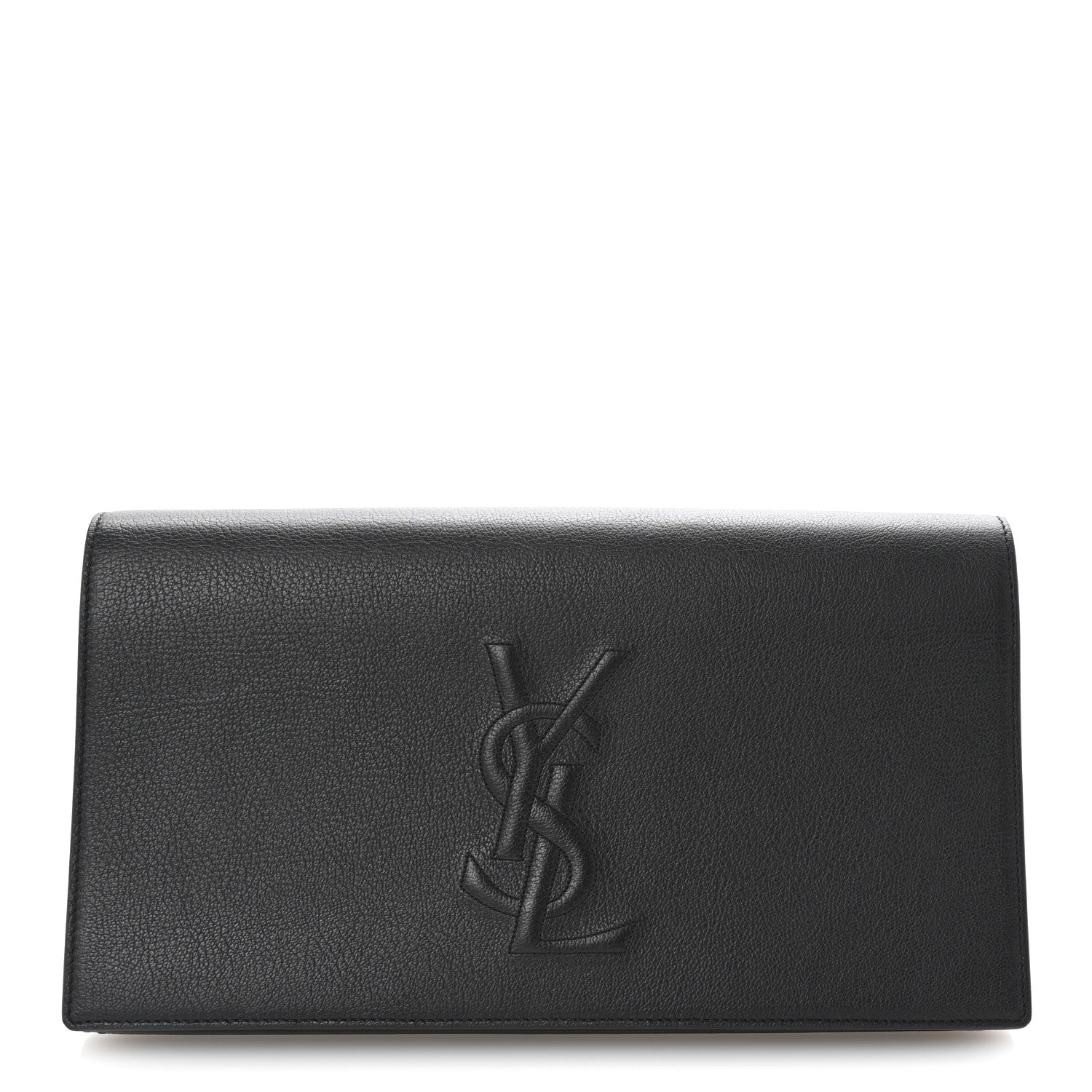 Saint Laurent Goatskin Monogram Large Belle De Jour Clutch Black 1 of 7