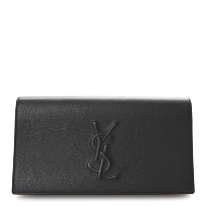 Saint Laurent Goatskin Monogram Large Belle De Jour Clutch Black 1 of 7