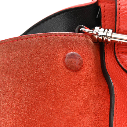Celine Drummed Calfskin Suede Medium Trapeze Coquelicot 5 of 20