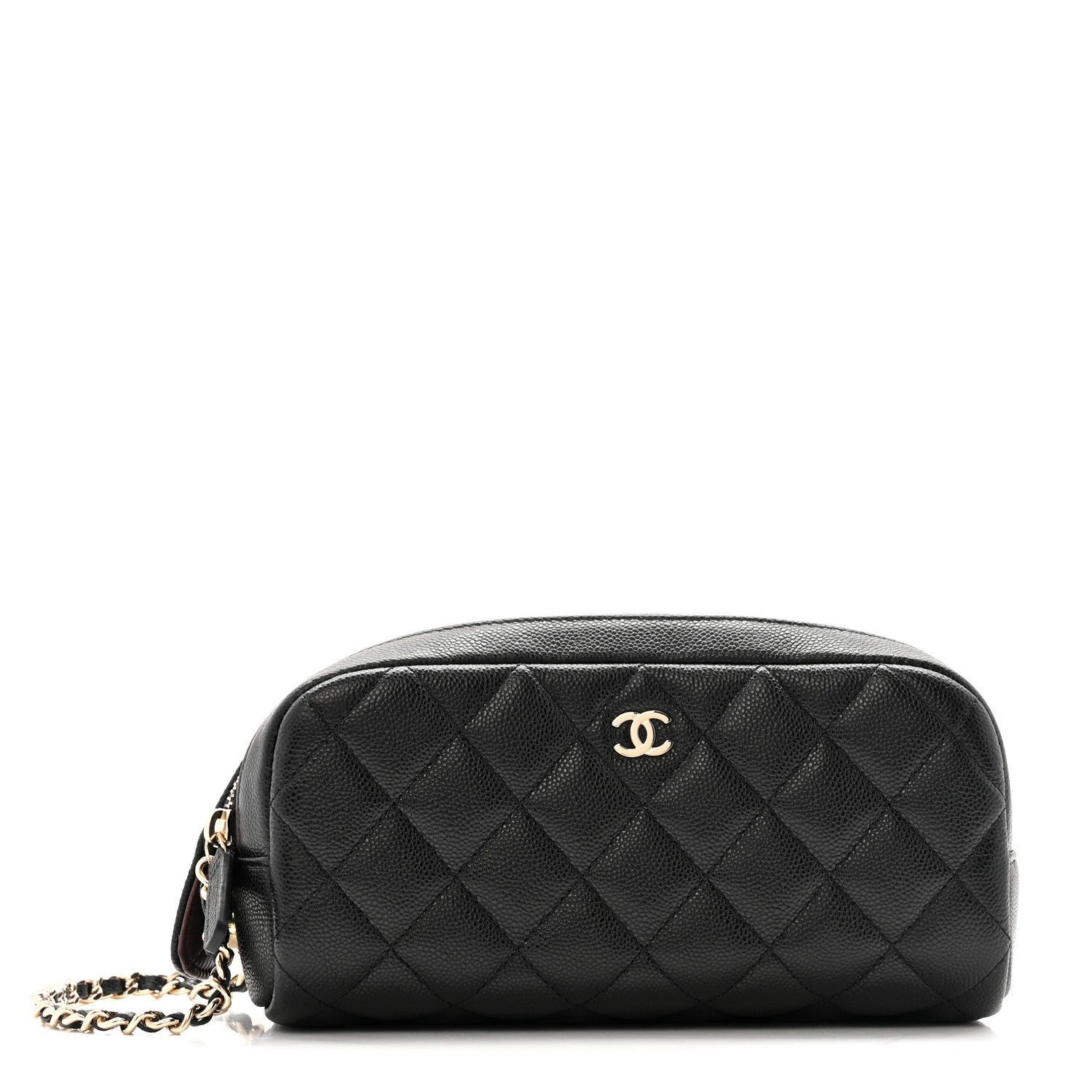 Chanel Caviar Quilted Toiletry Case With Chain Black 1 of 8