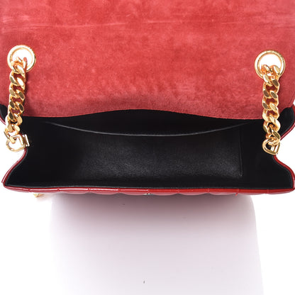 Saint Laurent Patent Matelasse Monogram Large Vicky Chain Bag Rouge Eros 5 of 10