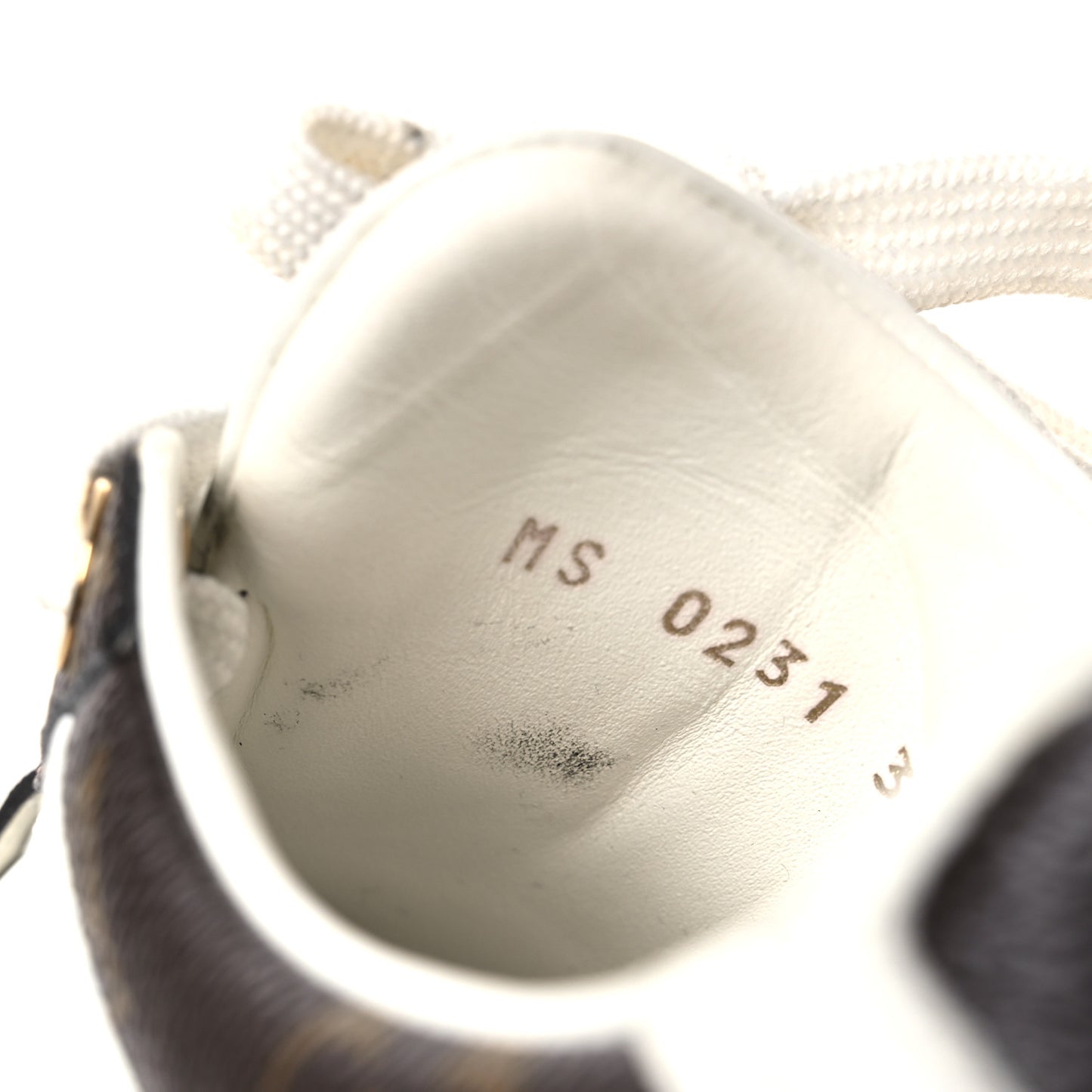 Calfskin Embossed Monogram Time Out Sneakers 36 White